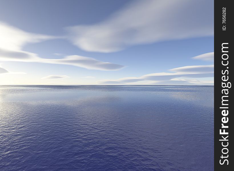 3D illustration of beautiful seascape