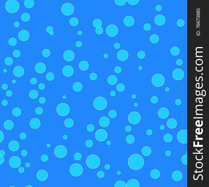Water bubbles pattern. Seamless vector background with light blue bubble circles on blue backdrop