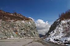 Road, Mountains And Skies. Royalty Free Stock Image Road, Mountains And Skies. Royalty Free Stock Image