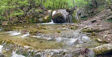 Waterfall  Cascade In Krimea, Ukraine Stock Images