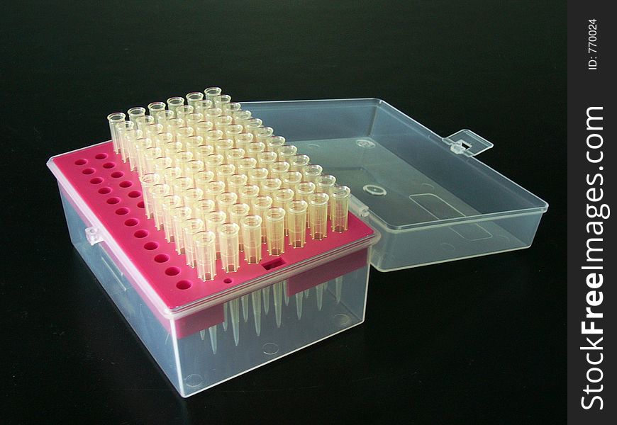 Laboratory Tips In A Box Opened,horizontal