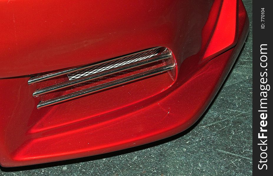 Detail of red sport car. Detail of red sport car