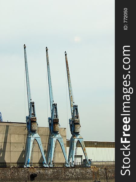 Trio of Dockside Cranes