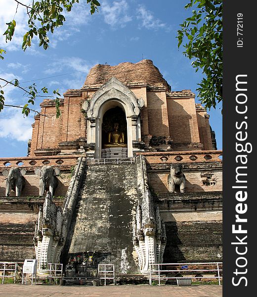 The site of the ancient Chedi Luang in Chiang Mai, Thailand. The site of the ancient Chedi Luang in Chiang Mai, Thailand