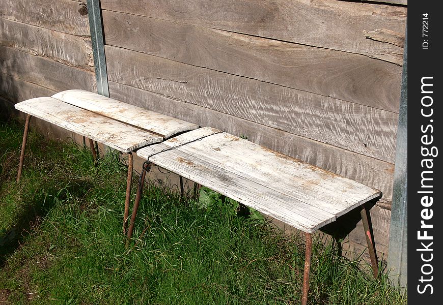 Old wooden bench seats