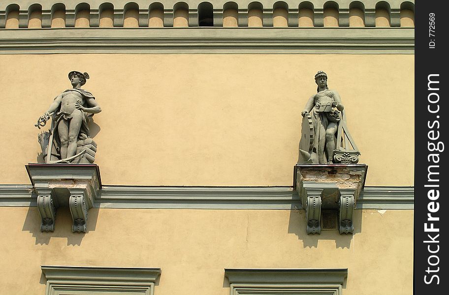 Sculptures on a building