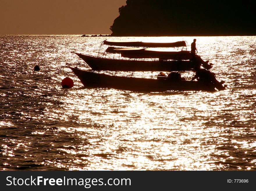 Two fisherman boats. Two fisherman boats