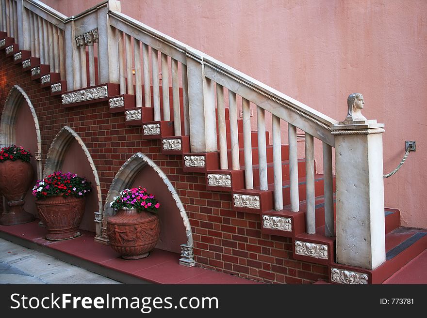 Brick and clay stairs. Brick and clay stairs