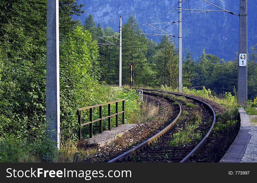 Train tracks on a curve. Train tracks on a curve