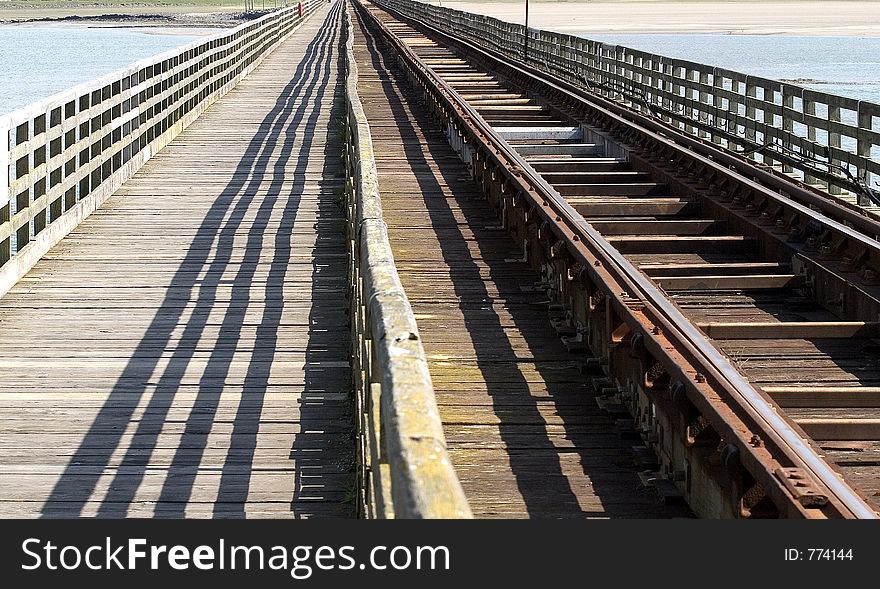 View along railway bridge. View along railway bridge