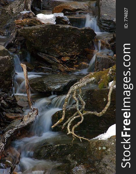 Stream with ice and snow. Great Smoky Mountains National Park. Stream with ice and snow. Great Smoky Mountains National Park