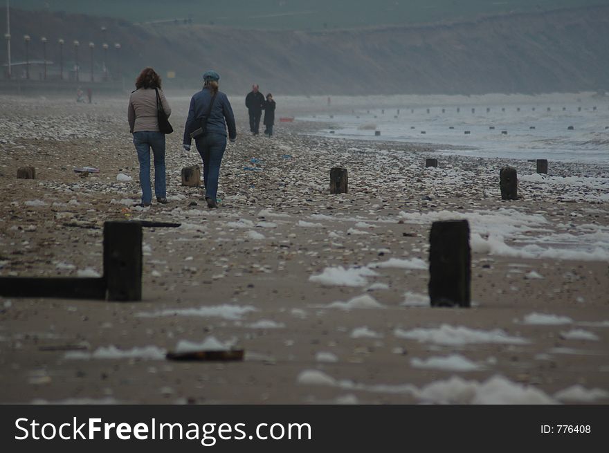 Beach walk during winter. Beach walk during winter