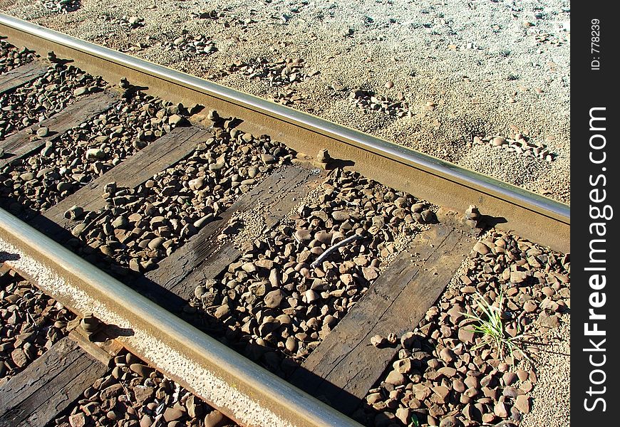 Section of railroad track. Section of railroad track