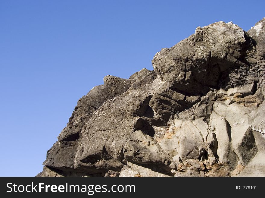 A horizon of jagged rocks. A horizon of jagged rocks.