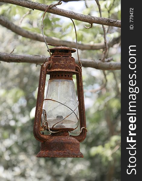 Old rusty lantern