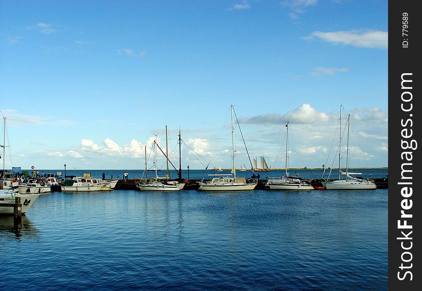 Several boats and yachts in harbour