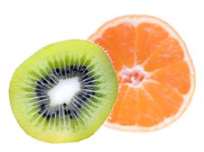 Kiwi And Tangerine Royalty Free Stock Photos Kiwi And Tangerine Royalty Free Stock Photos