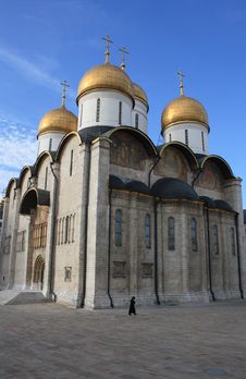 Ortodox Cathedral And A Figure Of Woman Stock Images Ortodox Cathedral And A Figure Of Woman Stock Images
