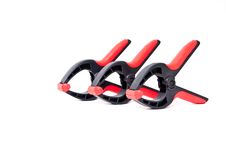 Three Spring Clamps Royalty Free Stock Images
