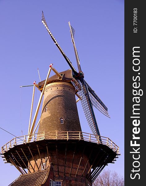 A corn wind mill in the Netherlands