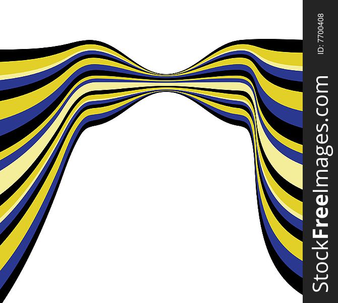 Background with blue and yellow bent lines. Vector illustration. Background with blue and yellow bent lines. Vector illustration