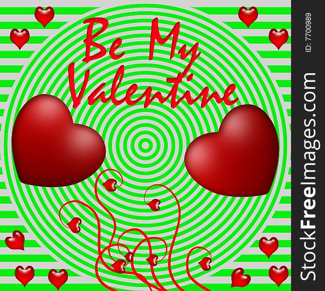 Valentine Background or card with teddy and hearts