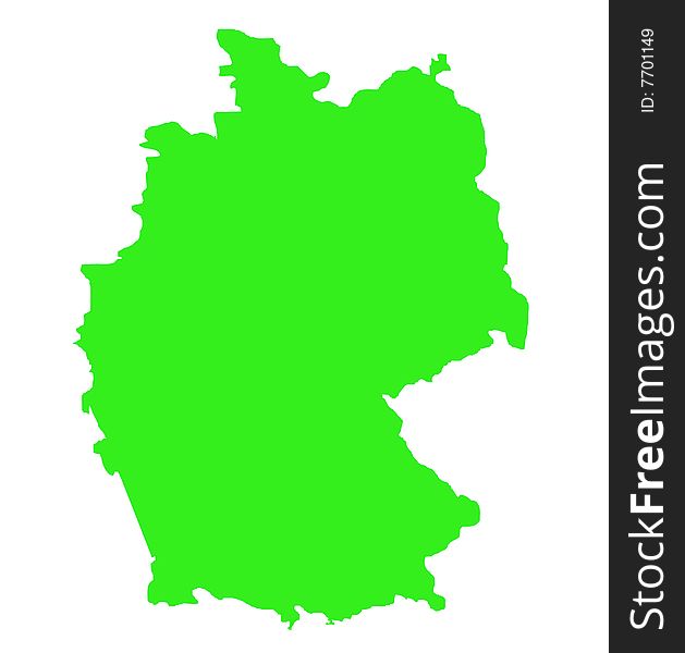 Outline map of Federal Republic of Germany in green isolated on white background. Outline map of Federal Republic of Germany in green isolated on white background.