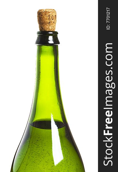 Green bottle isolated on white