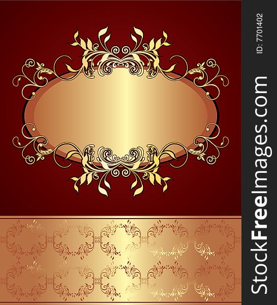 Background with golden decoration, floral