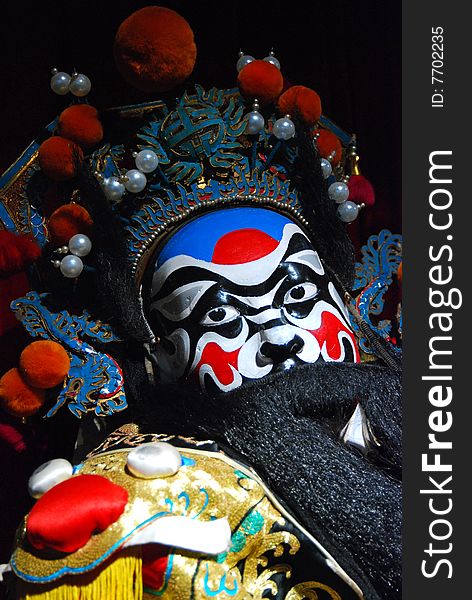 Peking opera puppets. an famous character named guan yu