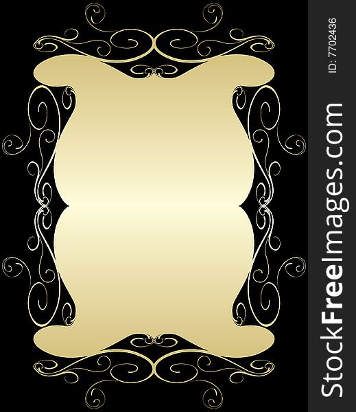 Black and gold frame (vector). Black and gold frame (vector)