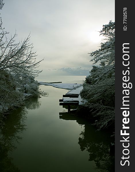 The winter sea beach photo