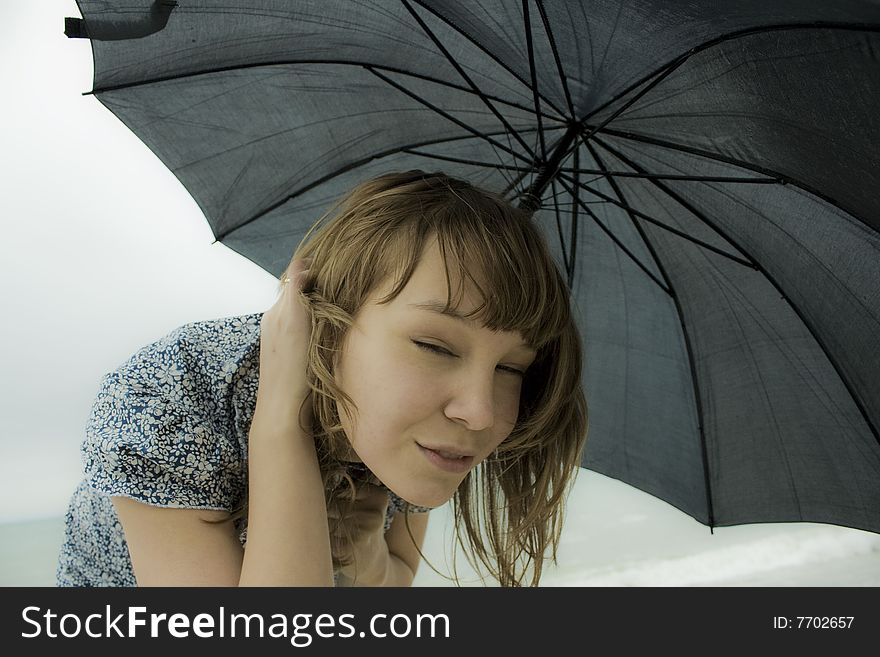 Girl and umbrella