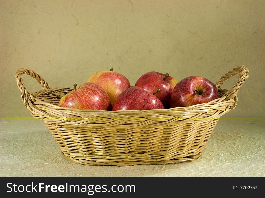 fresh red apples in fruits basket. fresh red apples in fruits basket