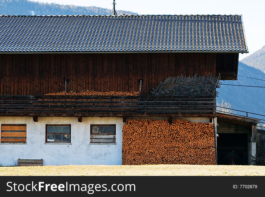 Mountain Village In The Alps