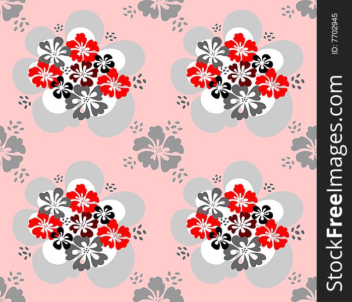 Seamless pattern with flowers design. Vector illustration.