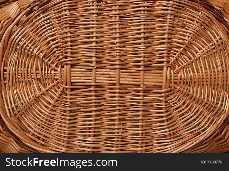 Wicker texture, bottom of a wicker basket