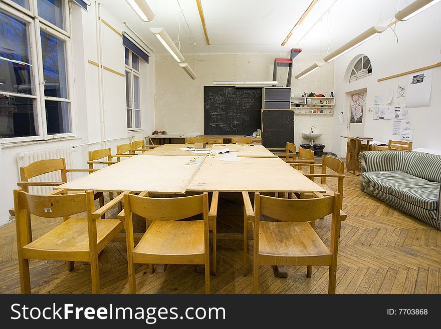 Empty small classroom for students. Empty small classroom for students