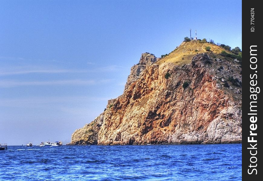 Included in the famous secret bay of submarine boats on a peninsula Crimea. Included in the famous secret bay of submarine boats on a peninsula Crimea