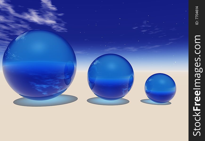 Horizon background 3d (sky, bubble)