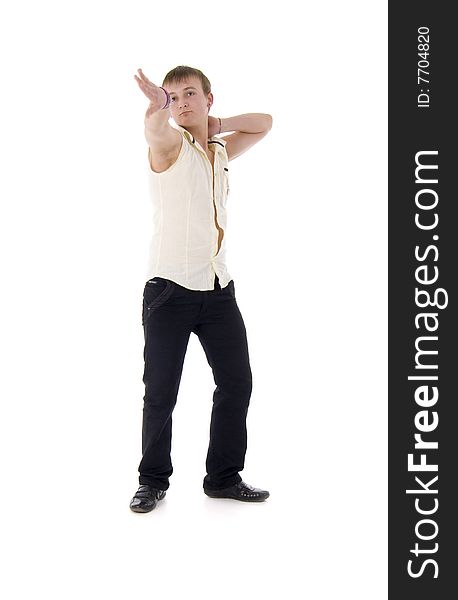 Modern Dancing Man. Isolated on white background.