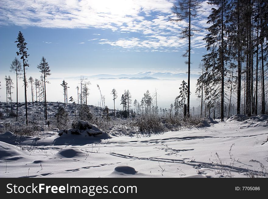 Snowy winter landsape, Slovak republic. Snowy winter landsape, Slovak republic