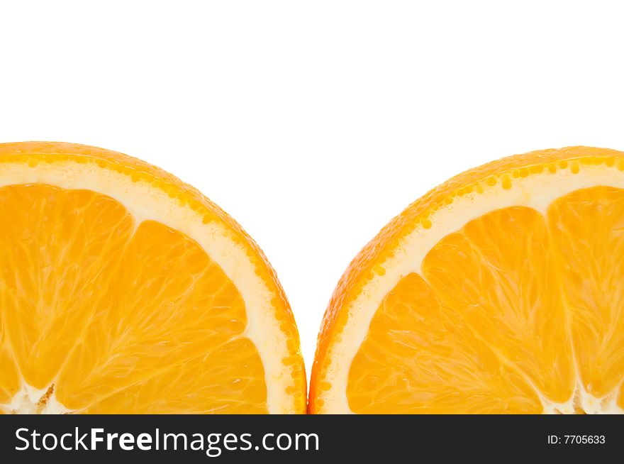 Slice of orange. isolated on white.