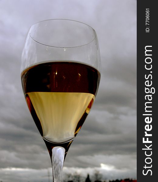White wine on the sky