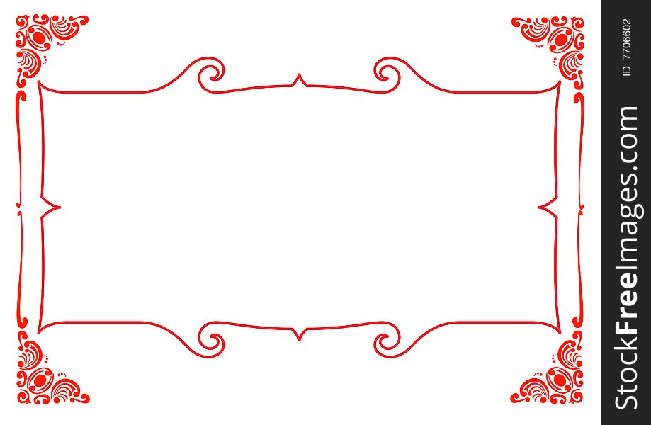 Red frame with white background vector