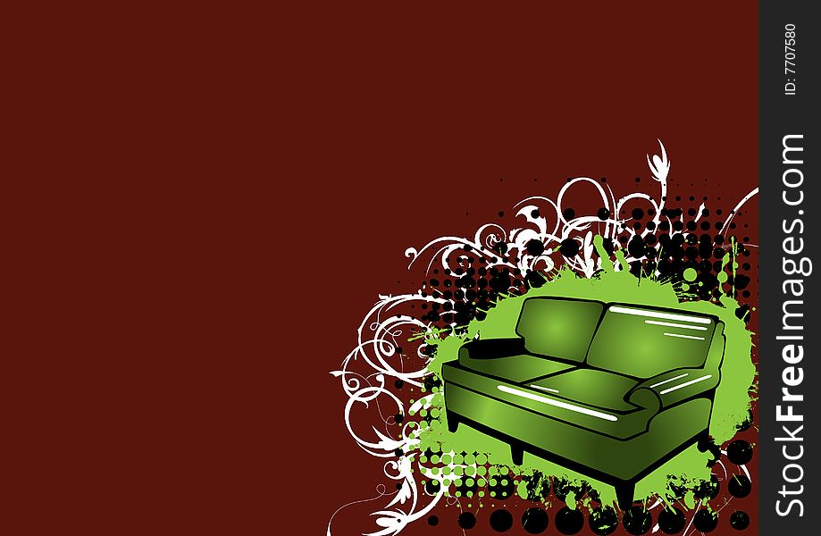 Modern sofa vector designed for interior business promotion