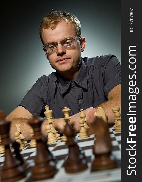 Picture of a Thoughtful chess master