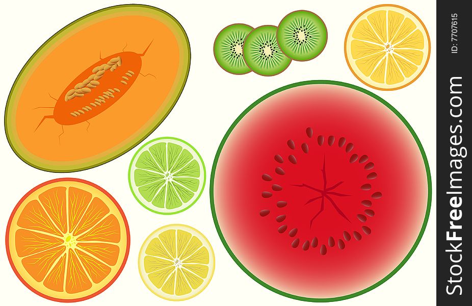 Background from different color fruit for design. Background from different color fruit for design