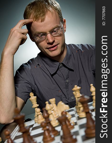 Picture of a Thoughtful chess master