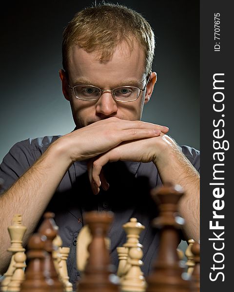Picture of a Thoughtful chess master